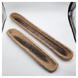 Elongated wicker baskets
