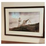 Large well framed print of a Maine lighthouse