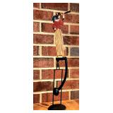 Antique iron lady balance toy