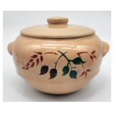 Hand painted UsA bean pot w lid