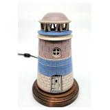 Door County stonware lighthouse lamp