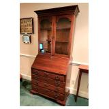Solid cherry secretary desk w bookcase top