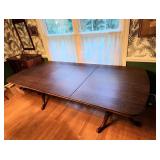 Double pedestal solid cherry dining table