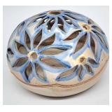 Singned pottery candle lamp