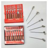 Vintage metal cocktail picks & party forks