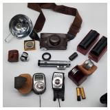 Vintage Leica camera w many accessories