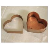 Petite solid copper heart molds