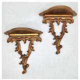 Syroco wood rococo wall shelves