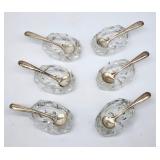Vintage salt cellars w sterling silver spoons