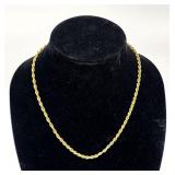 18k gold rope chian necklace 20'