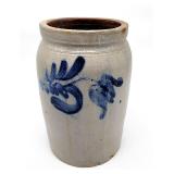 Antique cobalt decorated crock