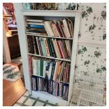 Cookbooks on bookshelf kitchen