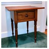 19th century work table w turned legs