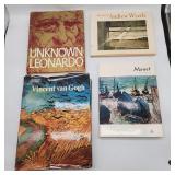 Hardback books on  artists