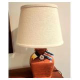 Petite glazed terra cotta lamp