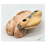 Tiny Marilyn Quam carved stone frog