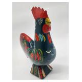 Carved wooden hand painted rooster Norway