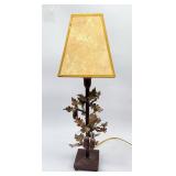 Petite bronzy metalware lamp acorns