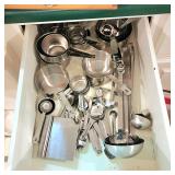 Drawer lot stainless ateel measuring cups spoons