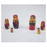 Two sets wooden nesting dolls
