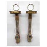 Vintage brass lantern wall sconces hallmarked