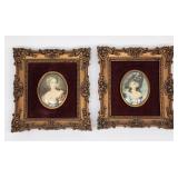 Pair framed cameos
