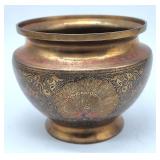 Petite eavy brass jardiniere