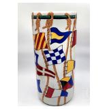 Nautical flag ceramic umbrella stand
