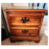 pine two drawer nightstand