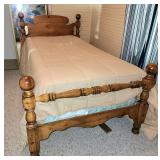 vintage pine cannonball twin bed