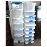 lot of storage totes