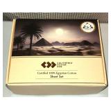 lnib Egyptian cotton sheets unused light grey