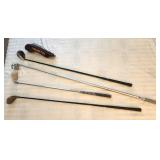 golf clubs & retriever w Big Bertha sand wedge