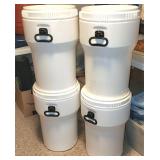 4 food grade buckets w screw on lids