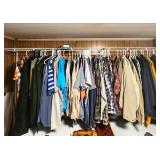large lot mens clothing w shirts,flannels,jackets,