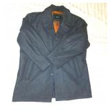 mens London Fog wool blend coat w scarf 2XL