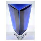 cobalt trianglular vase