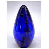 cobalt glass paperweight w gold flecks
