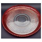 Indiana Glass cranberry rim serving tray