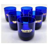 Harveys Bristol Cream cobalt whiskey glasses
