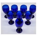 handblown cobalt glass stemware