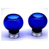 pair cobalt votives
