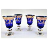 Cobalt crystal wine glasses