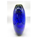 hand blown cobalt glass vase