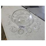 Moderno hand blownglass punch set