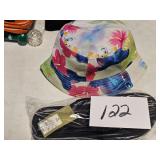beach hat & flip flops