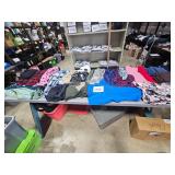 clothing on table