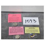 Bi-Centennial Dollar & 2 - Kennedy Half Dollars
