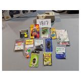 fishing tackle, lures, etc.