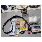 fishing tackle, lures, etc.
